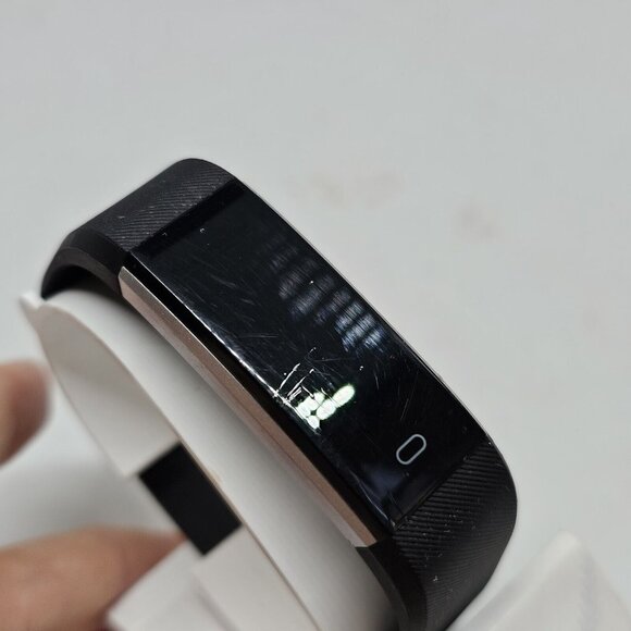 LETSCOM ID115PLUSHR Black Smart Watch Fitness Tracker Steps Heart Rate - Picture 7 of 10